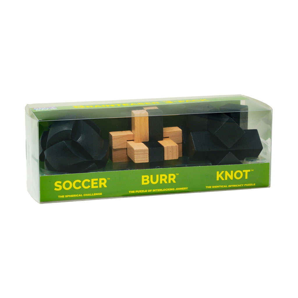 areyougamemart.com Brainteaser 3-Pack (Knot/Burr/Soccer)