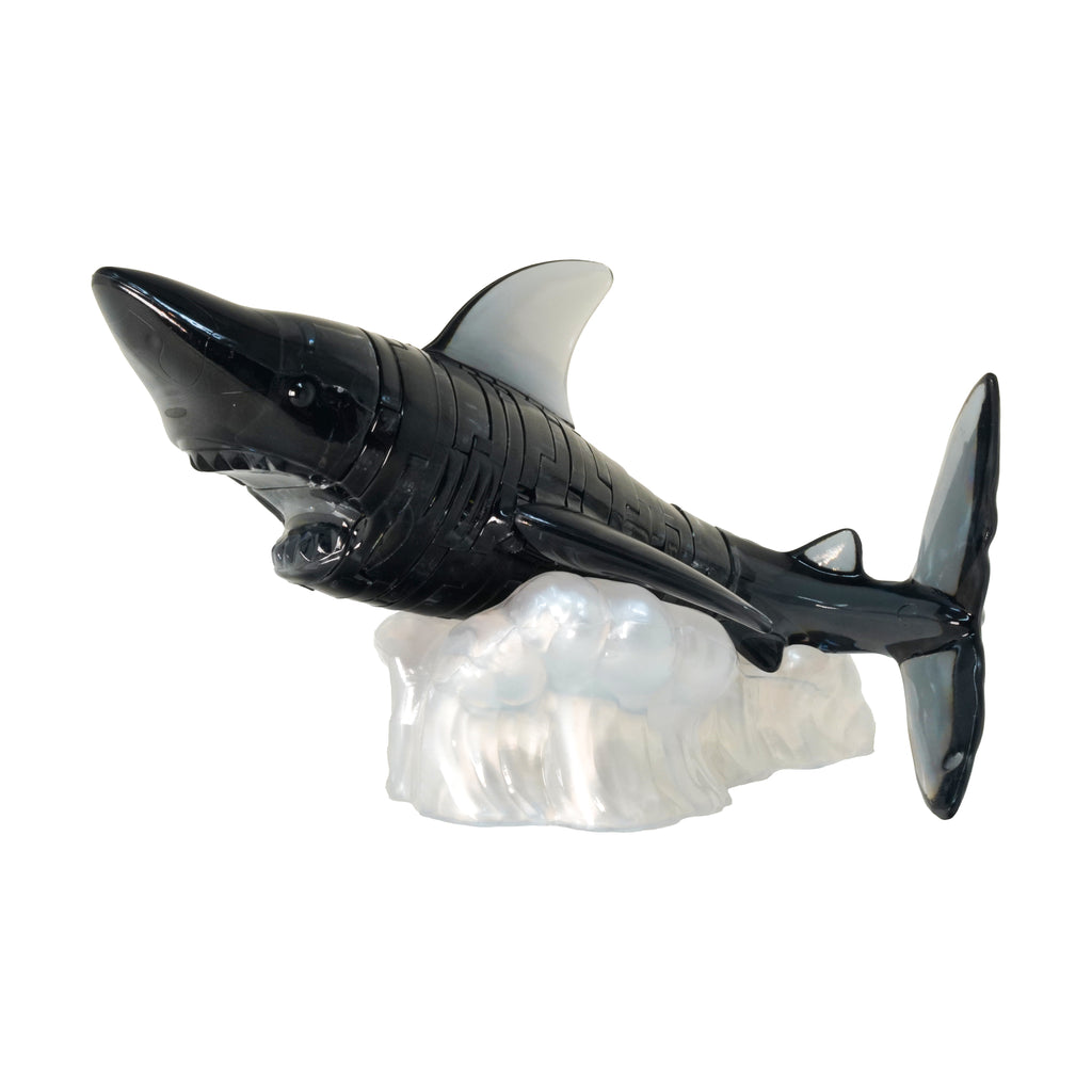 areyougamemart.com 3D Crystal Puzzle - Shark (Black with White rocks): 38 Pcs